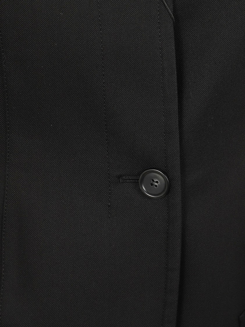 Max Mara Sleeveless Fitted Gabardine Blazer With Tailored Shirt Construction