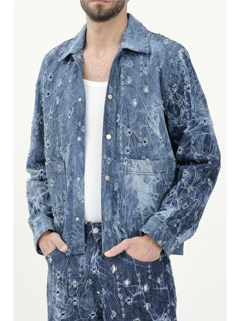 I M Brian Blue Cotton Denim Jacket