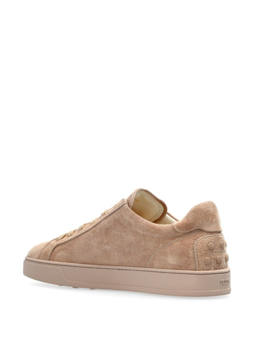 Tod's Brown Lace-Up Flat Suede Calfskin Sneakers