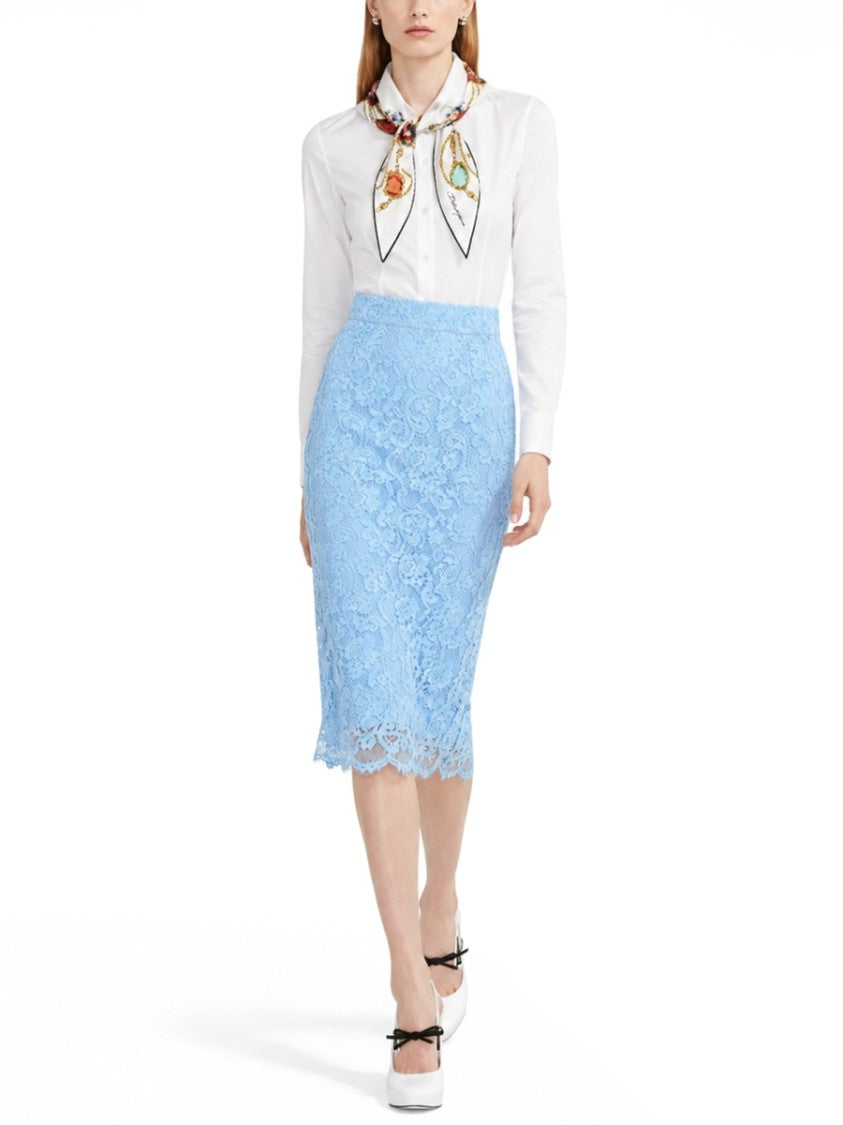 Dolce & Gabbana Pencil Fitted Lace Scalloped Skirt