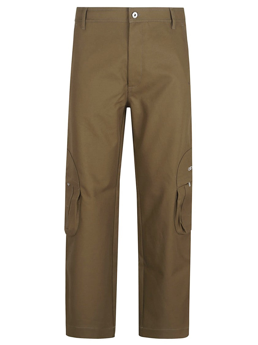 Off-White Brown Relaxed Fit Cargo Trousers