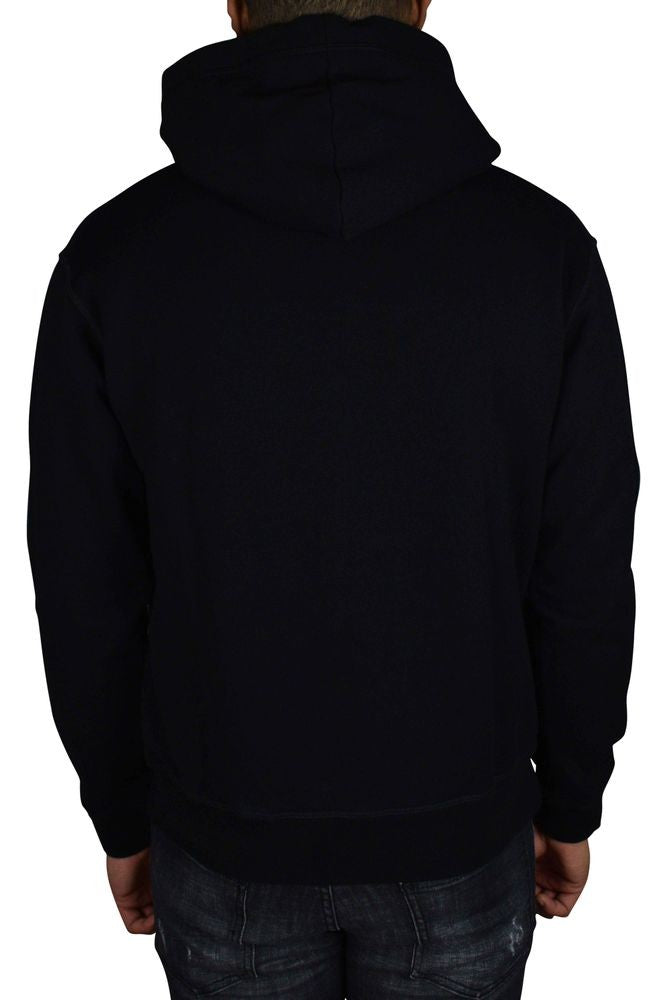 Dsquared2 Black Hooded Sweatshirt With Bold Graphic Print