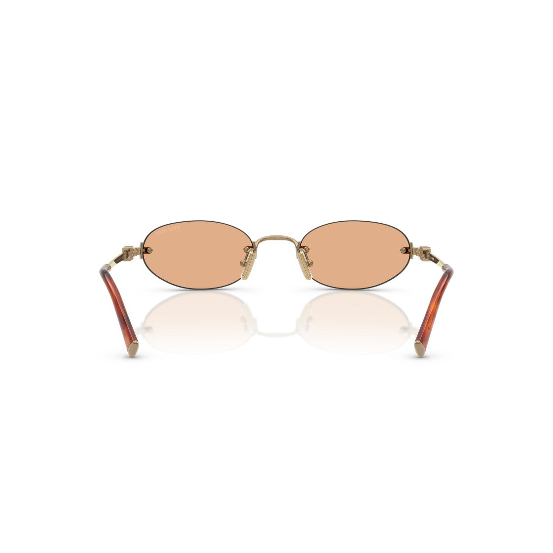 Miu Miu 0Mu A54s Oval Sunglasses With Gold Metal Frame