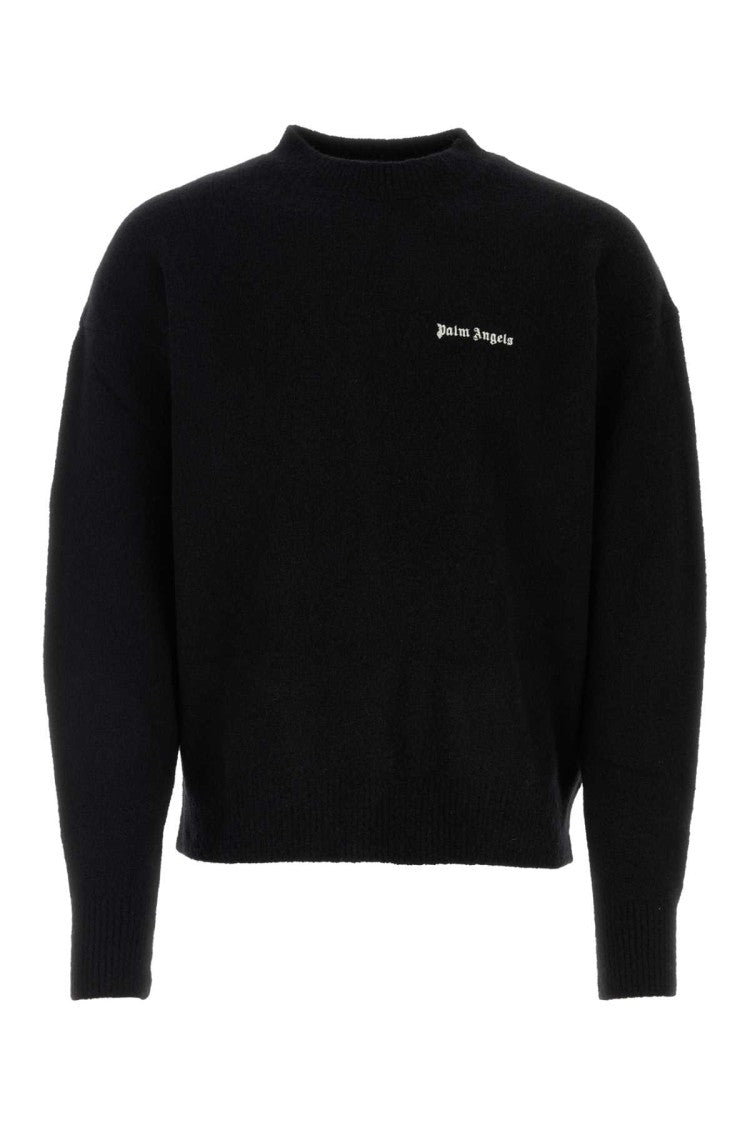 Palm Angels Black Stretch Wool Blend Sweater