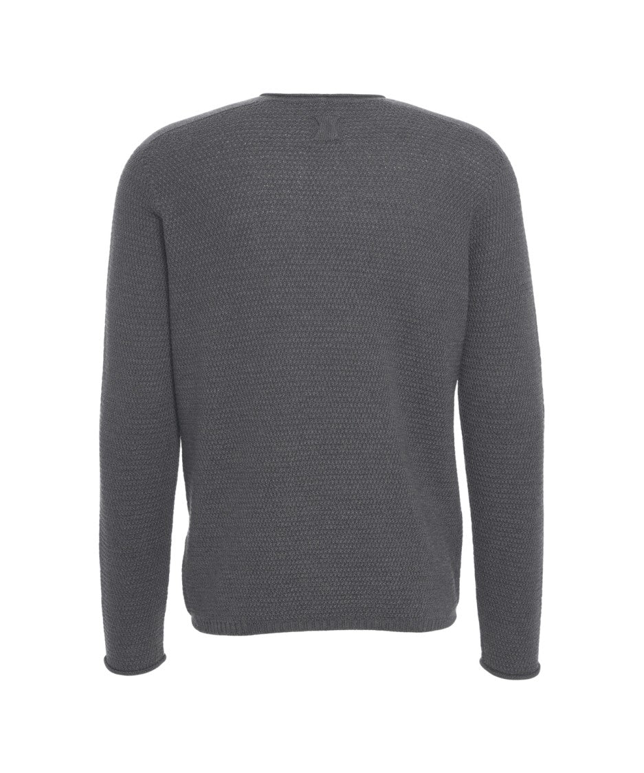 Hannes Roether Textured Knit Sweater With Classic Round Neckline