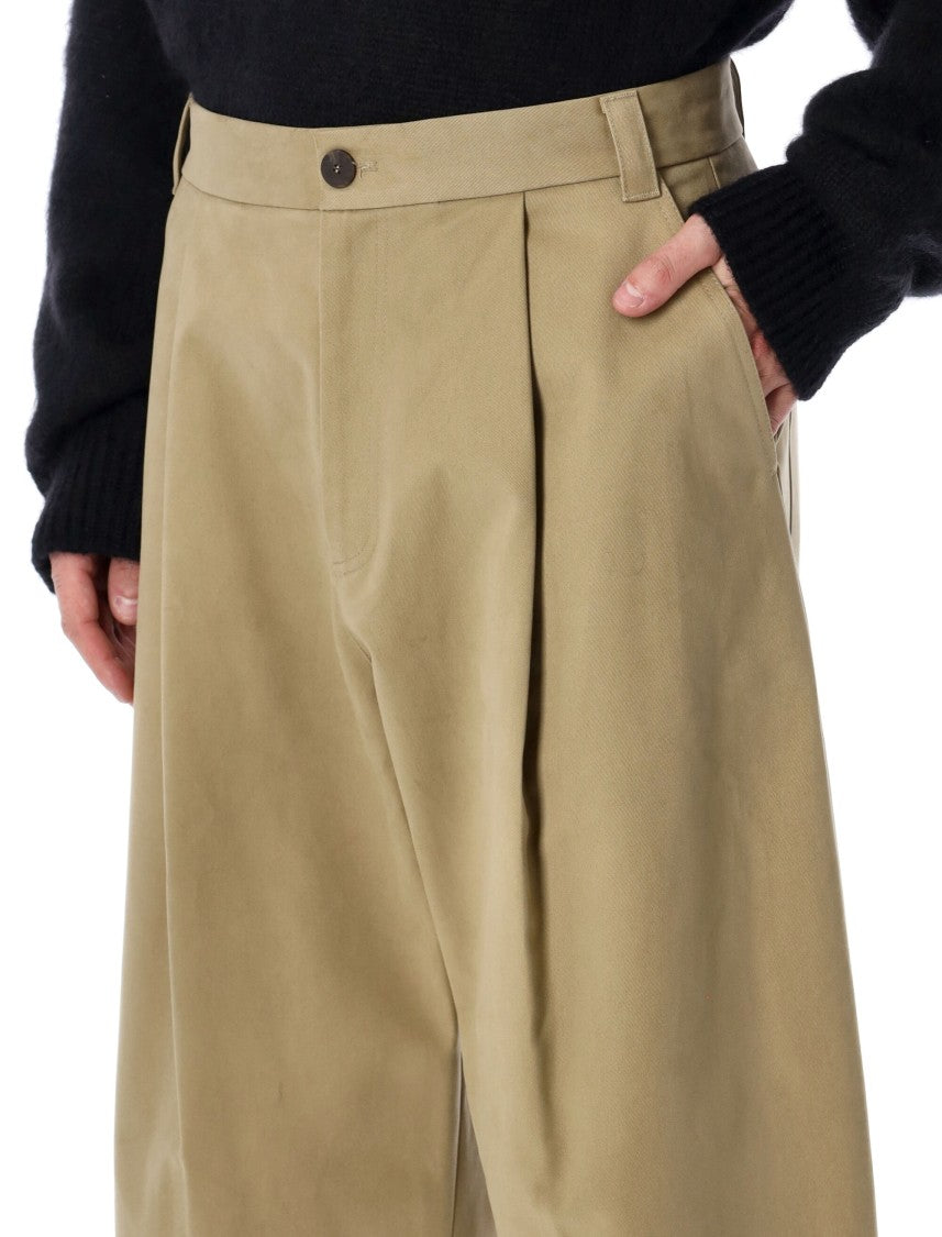 Studio Nicholson Wide-Leg Peached Cotton Sorte Trousers