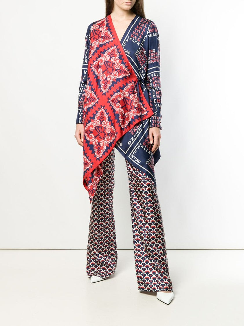 Valentino Garavani Asymmetrical Patchwork Midi Dress