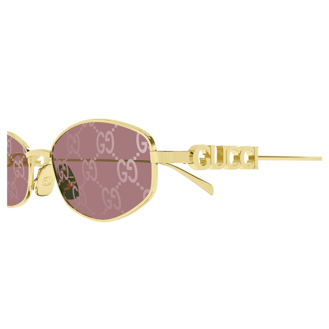 Gucci Narrow Rectangular Frame Sunglasses With Logo Detail