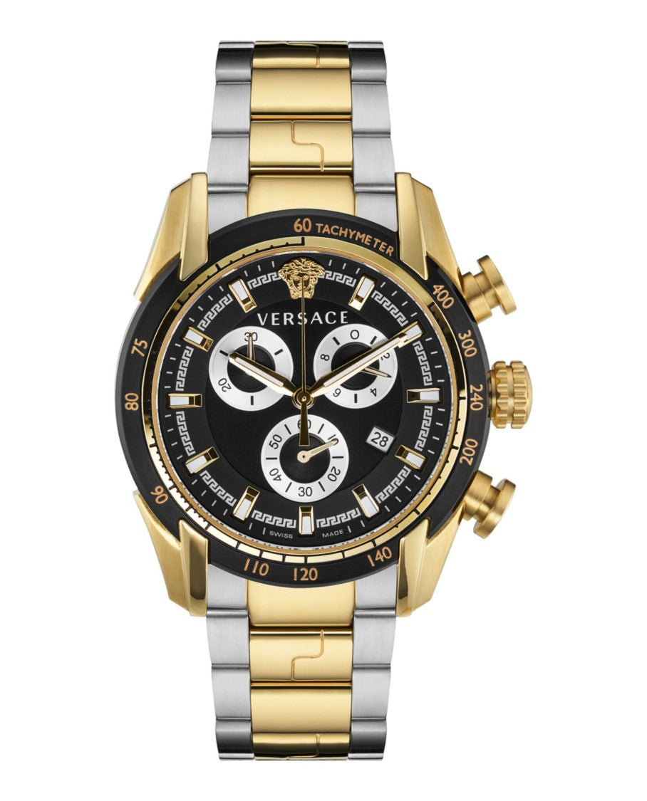 Versace V-Ray Chronograph Watch With Two-Tone Case