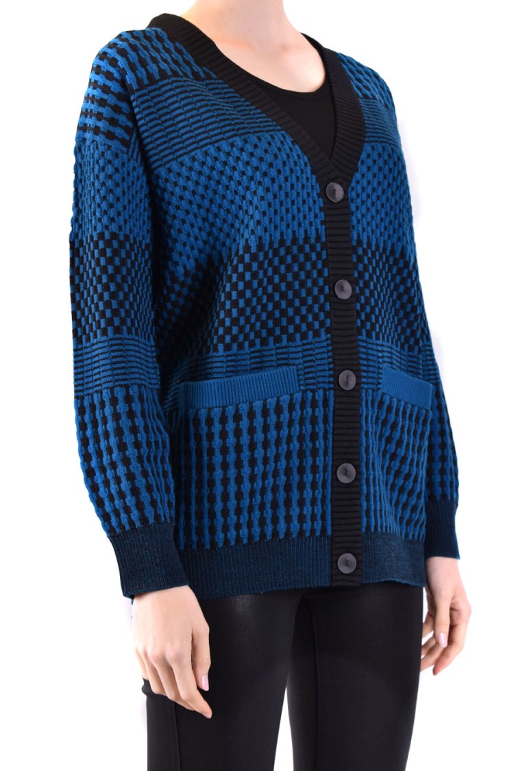 Diane Von Furstenberg Textured Knit Cardigan With Geometric Pattern