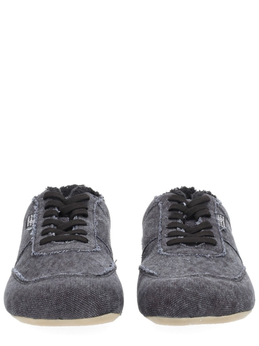 Mm6 By Maison Margiela Black Anatomical Cotton Canvas Sneakers