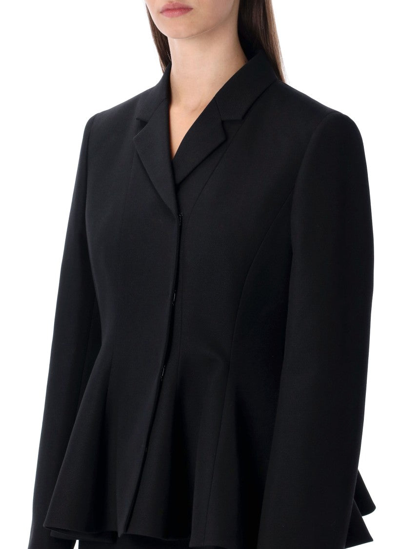 Fendi Black Wool Tailored Peplum Jacket