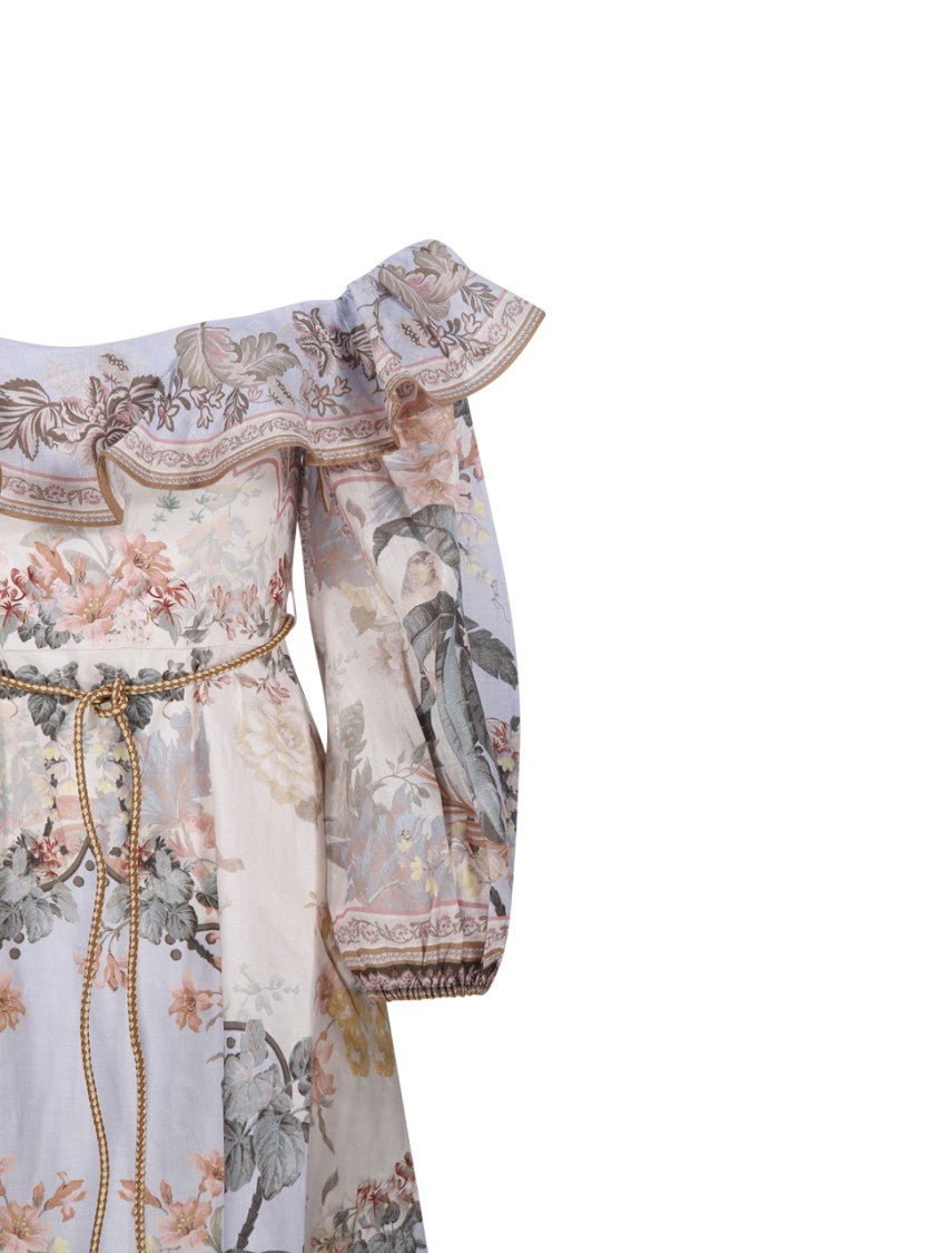 Zimmermann Wylie Off-Shoulder Midi Dress