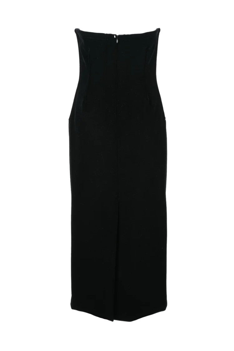 Sportmax Velvet Dress With Slit - Black