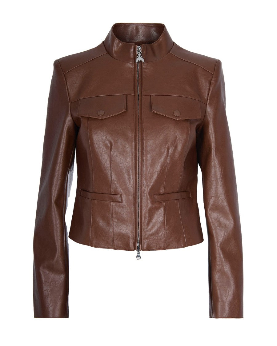 Patrizia Pepe Brown Biker Jacket