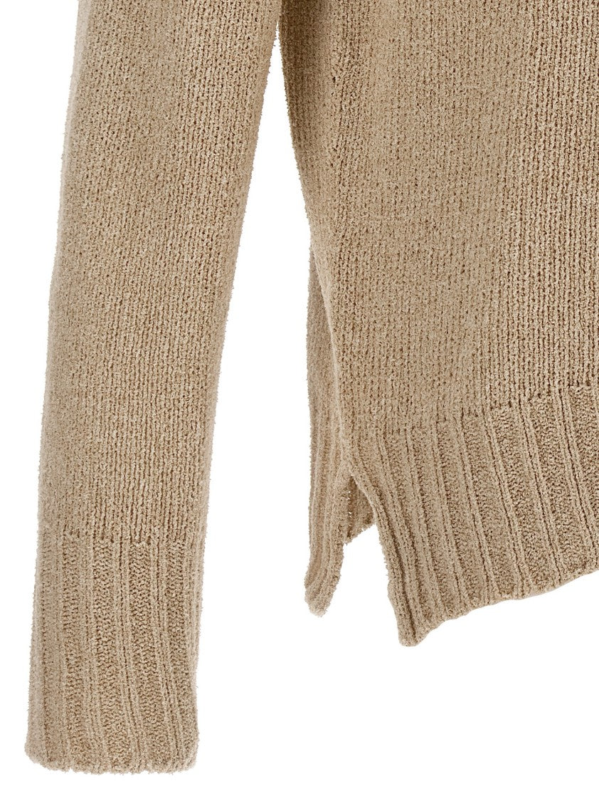 Ma'ry'ya Cashmere Blend Wool Hooded Sweater With Side Splits And Cuffed Sleeves
