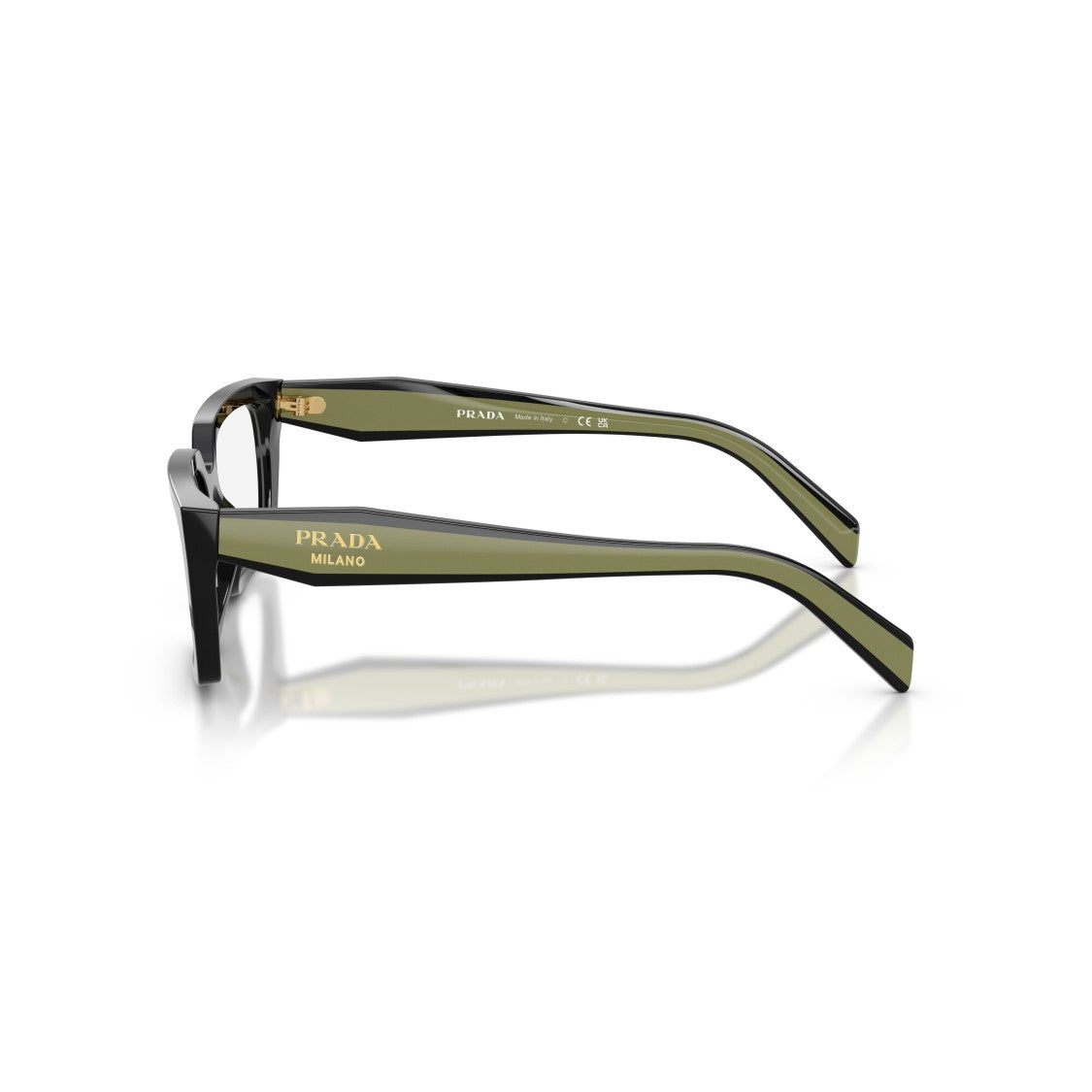 Prada Bold Rectangular Acetate Sunglasses With Gold Logo Detail