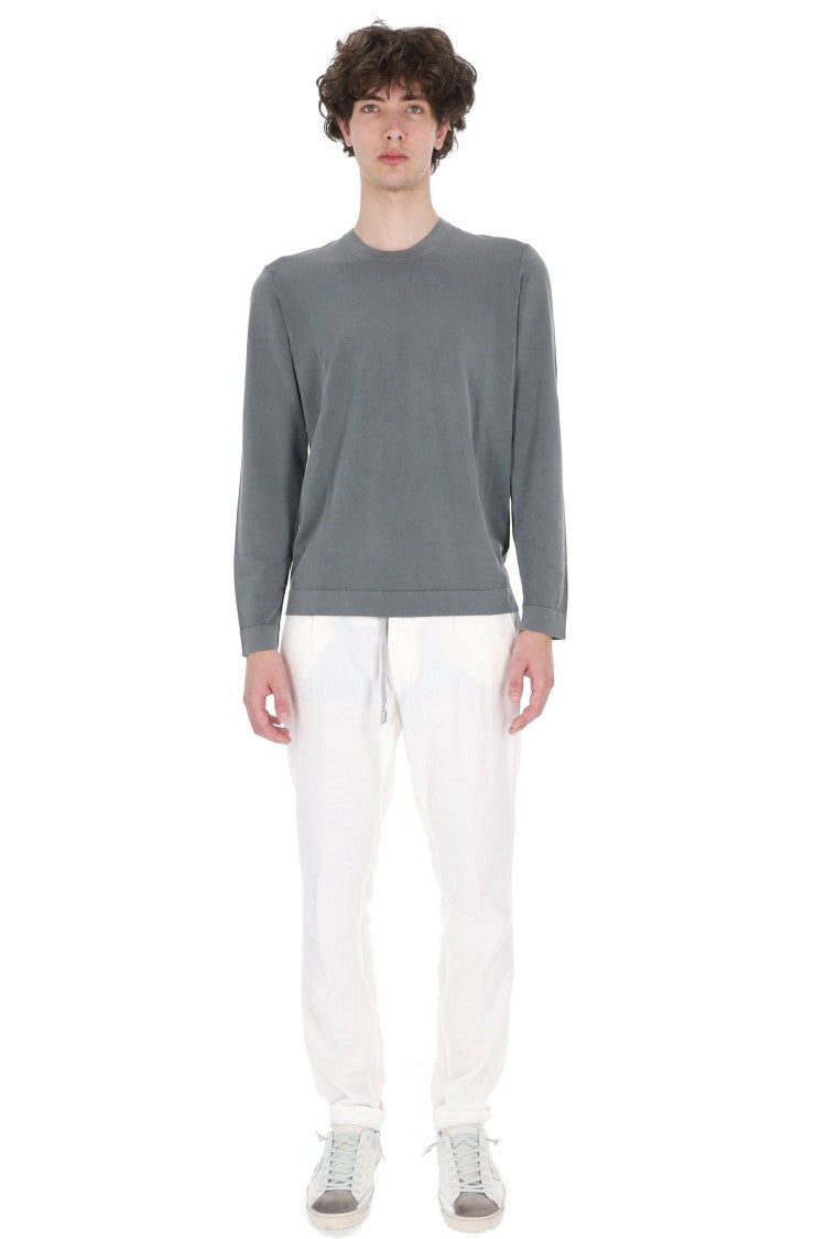 Drumohr Grey Long-Sleeve Frosted Cotton T-Shirt