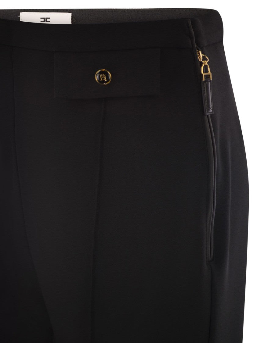 Elisabetta Franchi Double Crepe Trousers