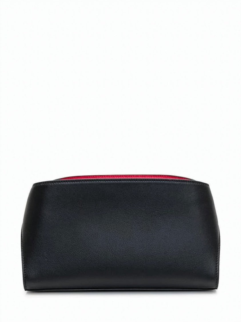 Salvatore Ferragamo Calf Leather Rectangular Clutch With Gold-Tone Hardware Accents
