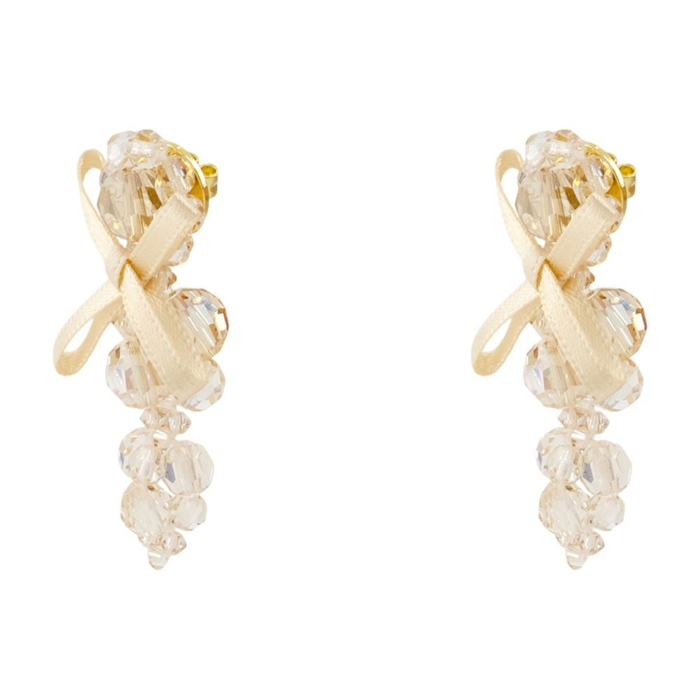 Simone Rocha Petite Bow Earrings - Crystal - Yellow