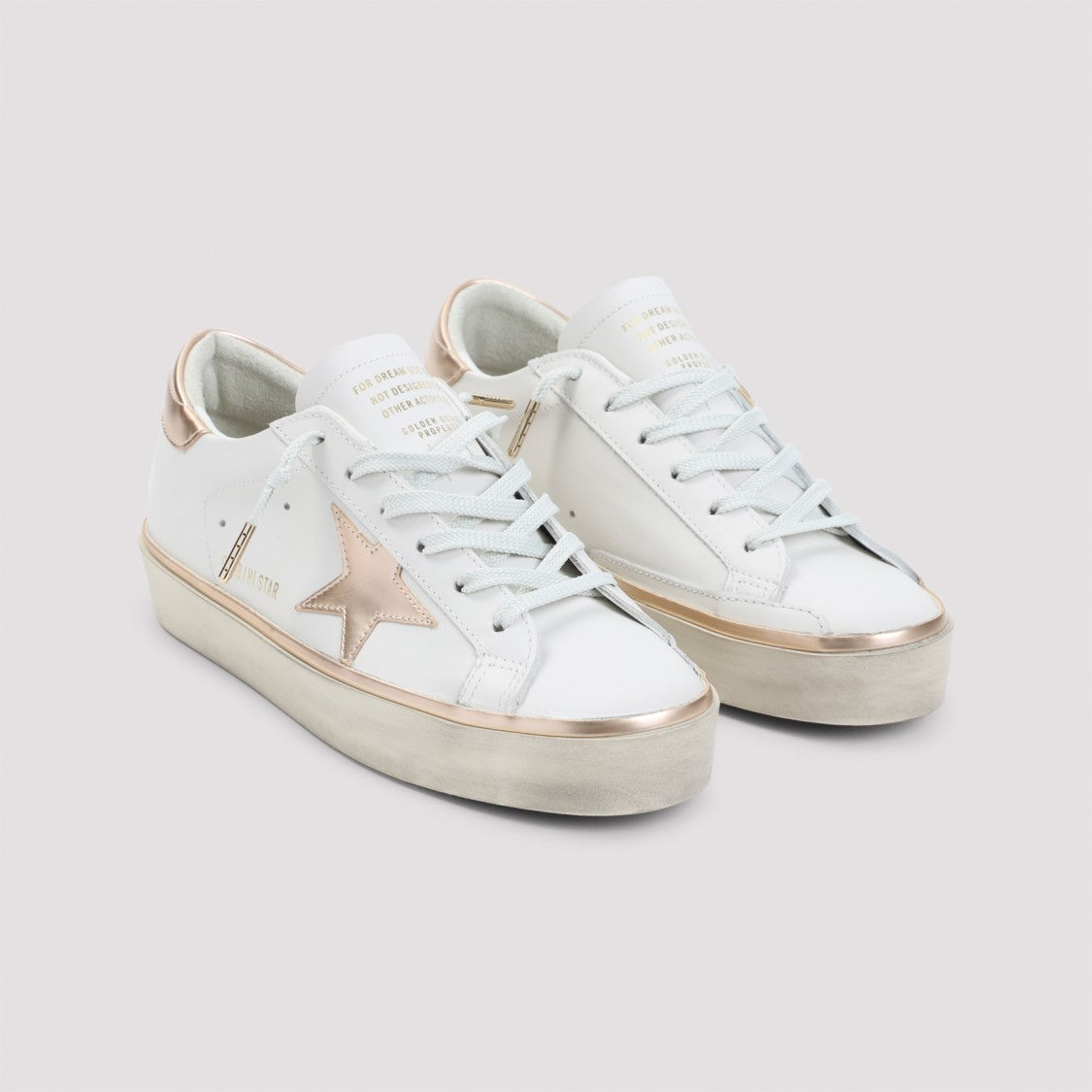 Golden Goose White Cow Leather Hi Star Sneakers