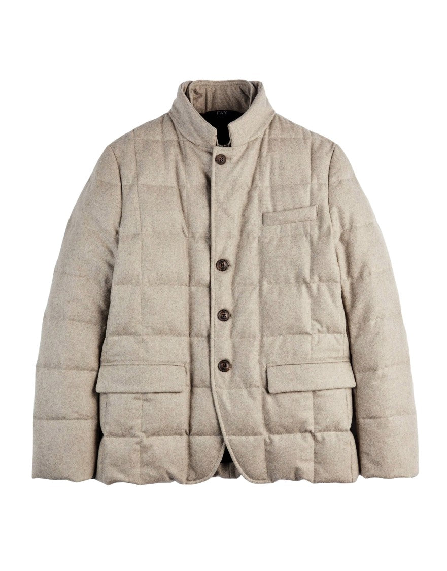 Fay Padded Boxy Down Jacket With Flap Pockets