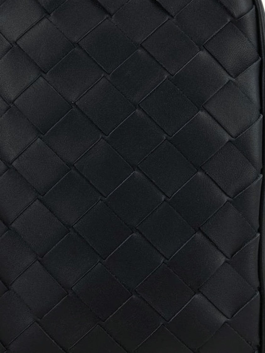 Bottega Veneta Intricate Woven Black Crossbody Bag