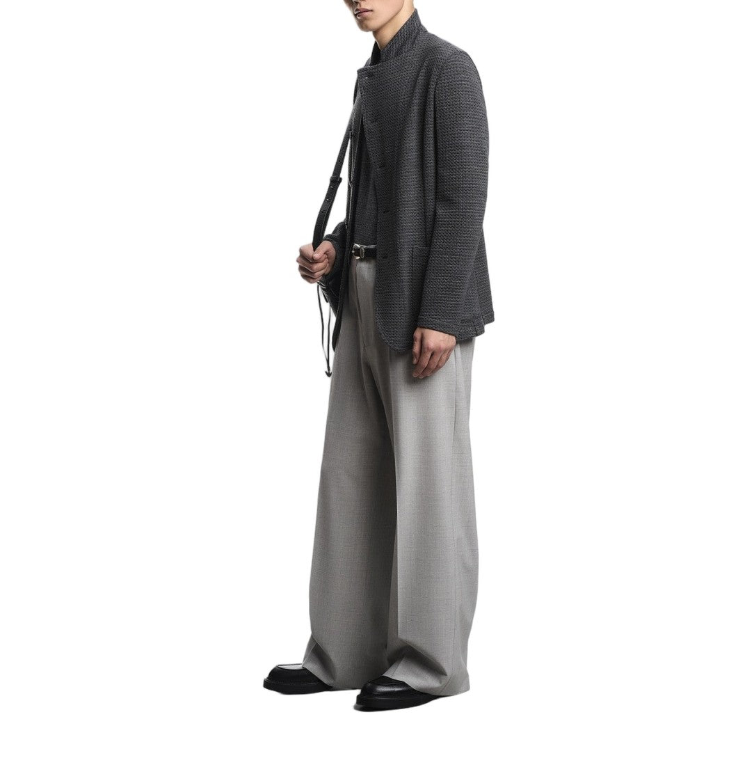 Emporio Armani Grey Blazer With 3D Motif