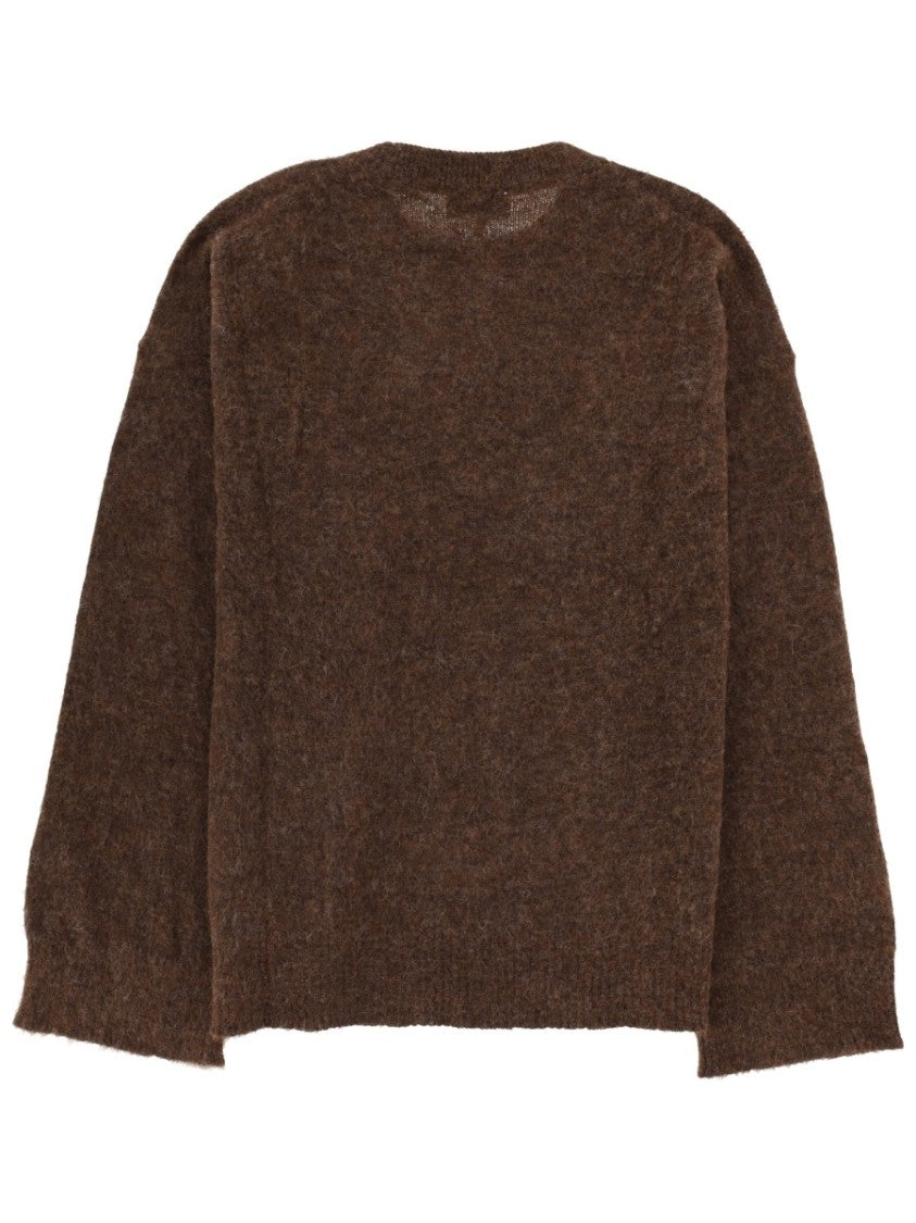 Ganni Relaxed Fit Wool Sweater With Bold Cherry Graphic