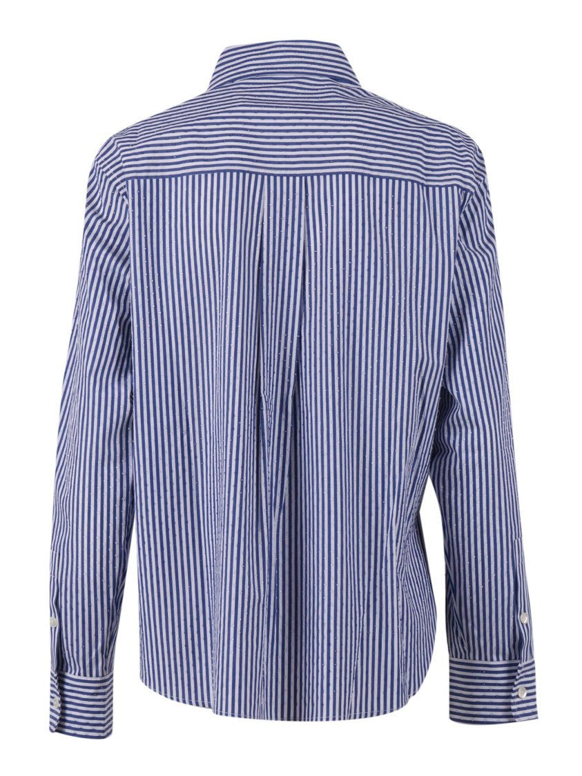P.A.R.O.S.H. Vertical Stripe Pointed Casual Shirt