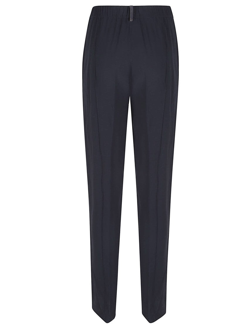 Fabiana Filippi Tapered Black Trousers With Elastic Waistband