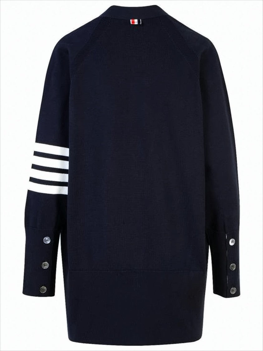 Thom Browne Classic V-Neck Cardigan With Distinctive Stripe Detail