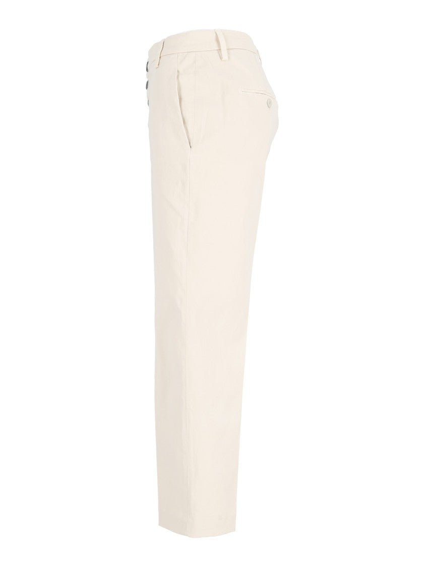 Dondup Cropped High-Waist Pants With Distinctive Button Fly Closure