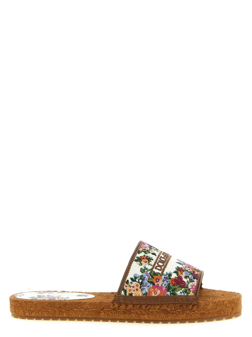 Dolce & Gabbana Slip-On Nappa Leather Espadrilles With Cross-Stitch Embroidery