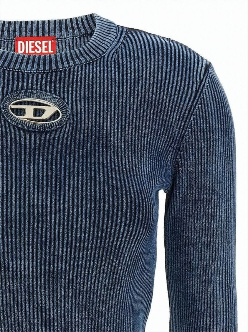 Diesel Ribbed Knit Sweater With Oval Cut-Out Detail