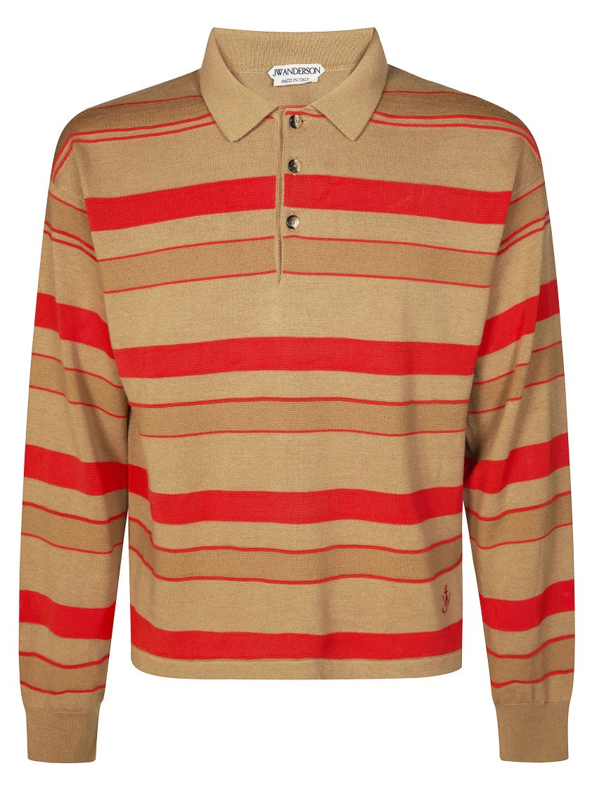J. W. Anderson Knitted Bold Striped Rugby Polo Shirt