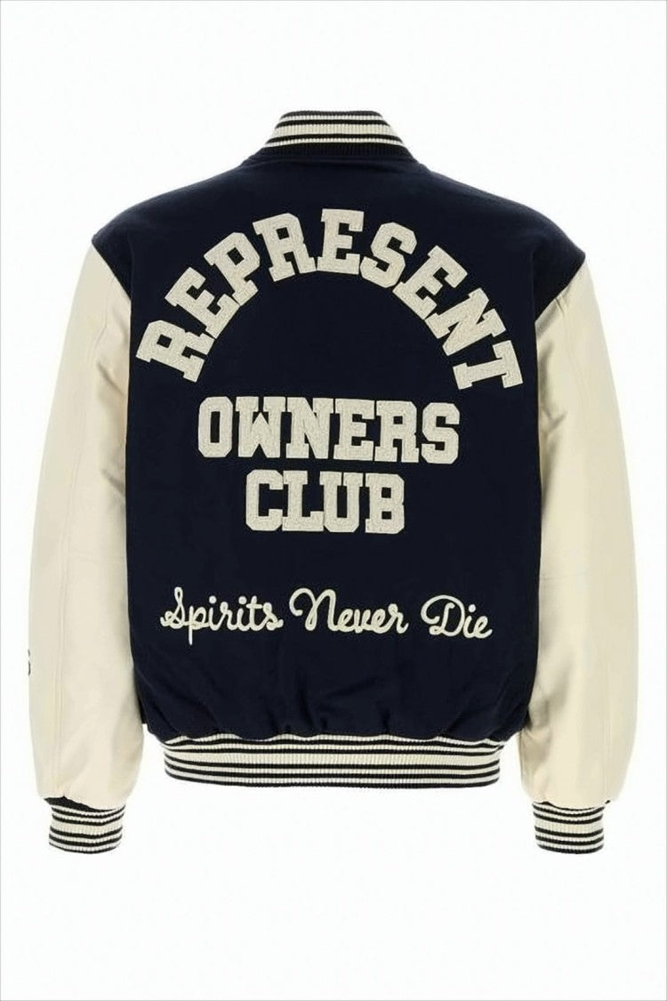 Represent Varsity-Style Bomber Jacket With Embroidered Patches