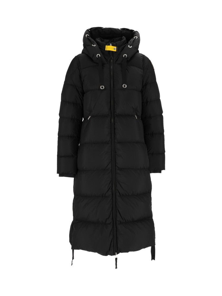 Parajumpers Long Hooded Down Coat With Quilted Design And Adjustable Features