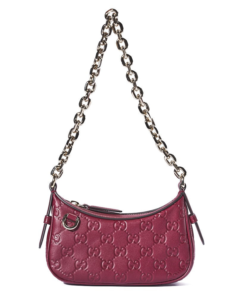Gucci Mini Gg Ssima Bordeaux Pouch