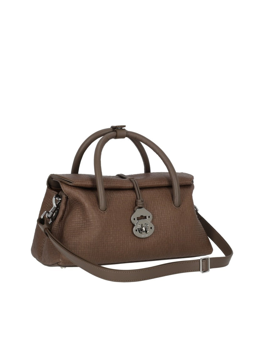 Zanellato Srl Structured Textured Leather Shoulder Bag