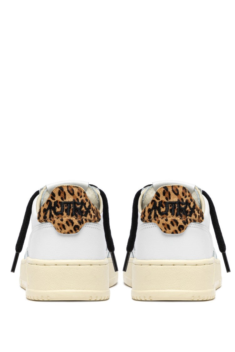 Autry White Medalist Animal-Print Sneakers