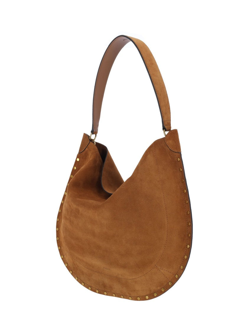 Isabel Marant Brown Oskan Soft Studded Suede Hobo Bag