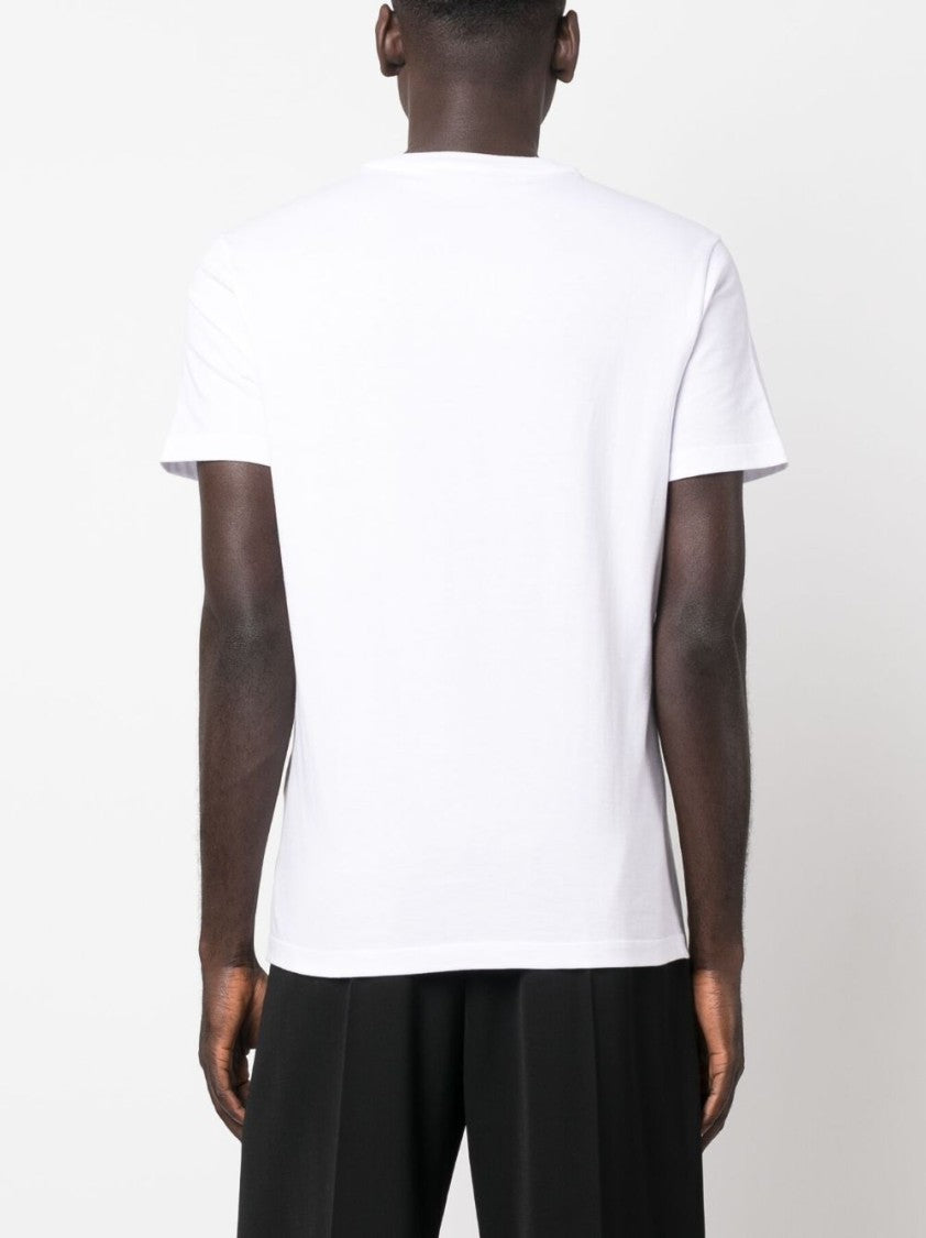 Versace White Regular Fit Embroidered Emblem T-Shirt
