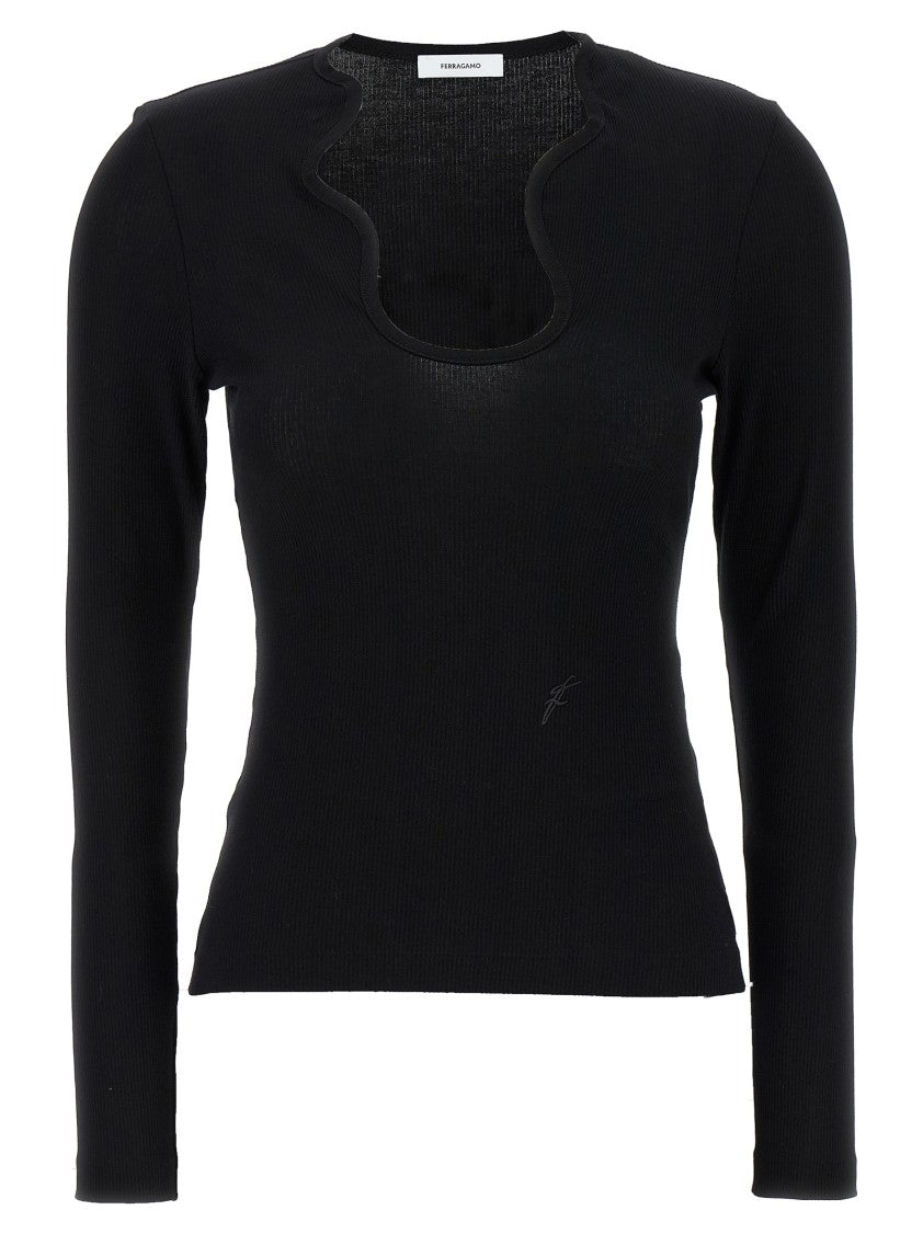 Ferragamo Shaped Neckline Sweater