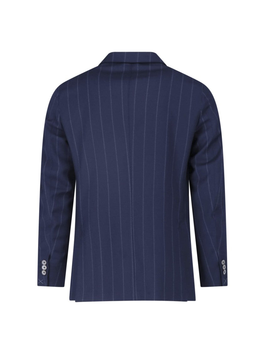 Tombolini Blue Virgin Wool Double-Breasted Suit