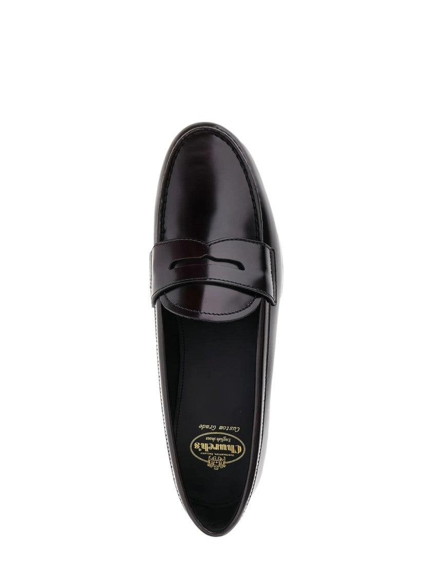 Church's Burgundy Polished Leather Diamond-Cut Penny Strap Loafers