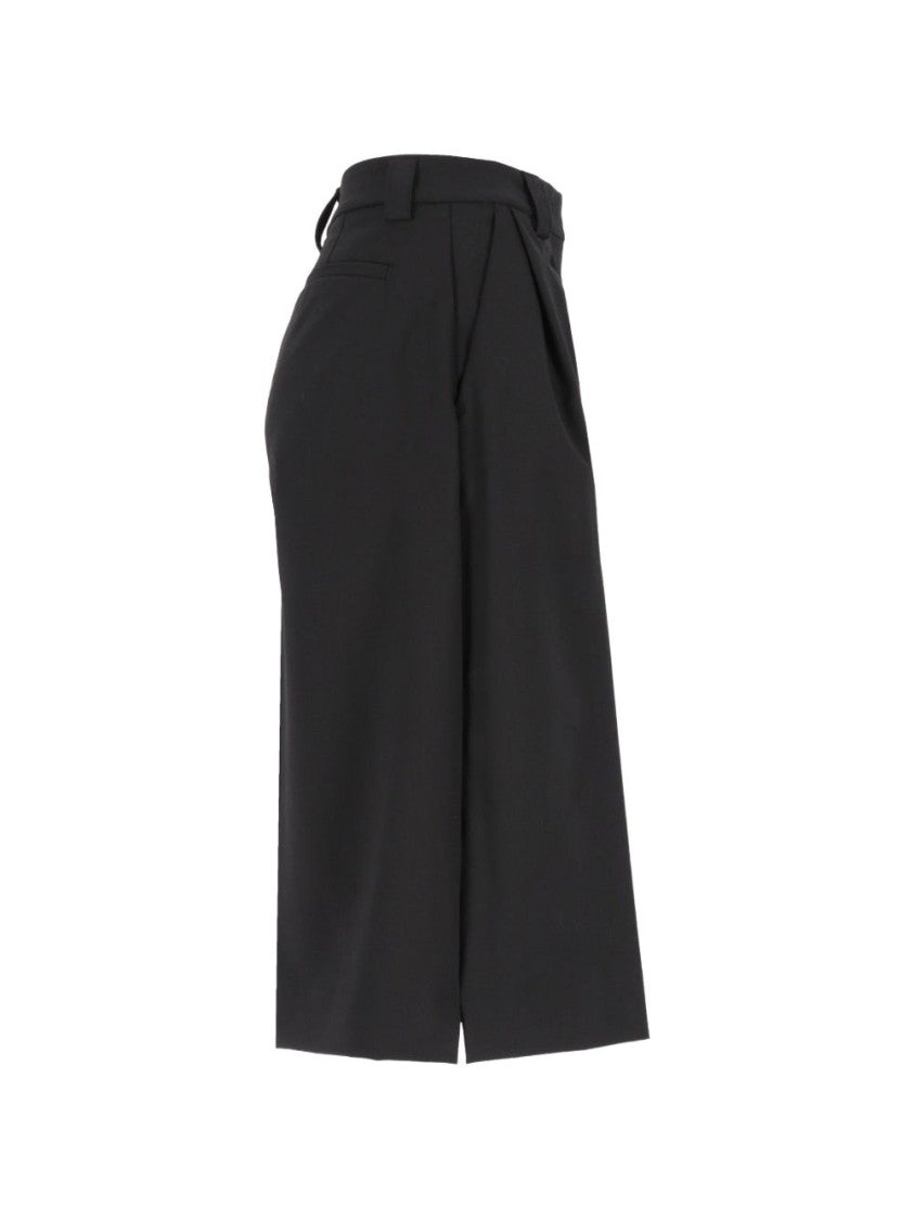 The Latest Dakota High-Waist Pleated Wool Wide-Leg Pants
