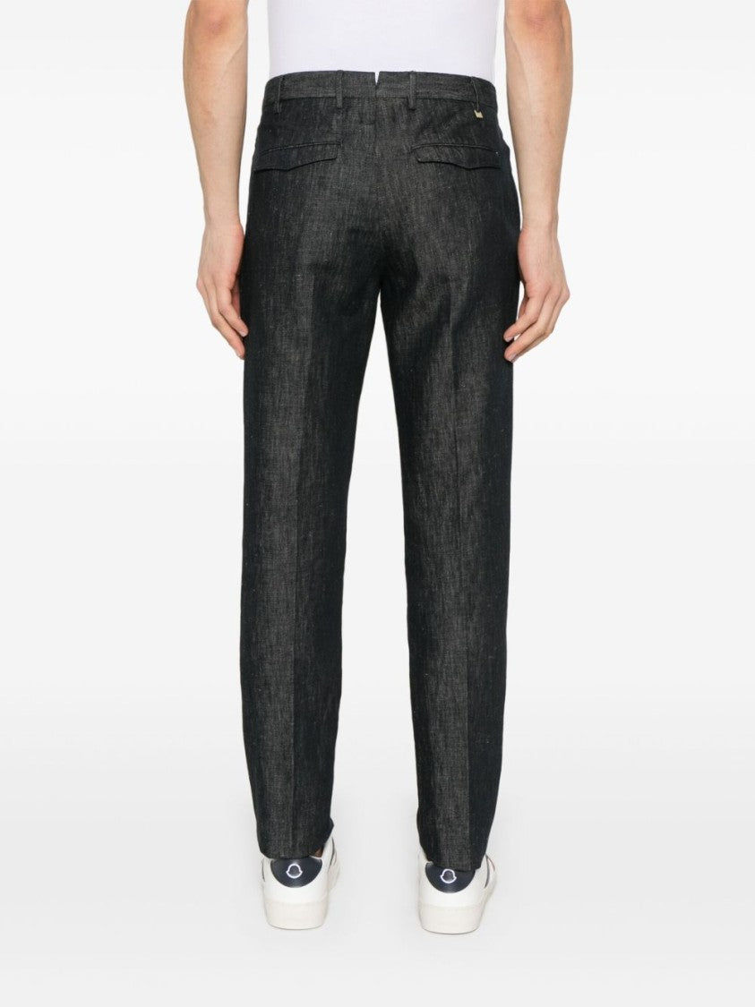 Pt Torino Tailored Grey Trousers With Classic Waistband