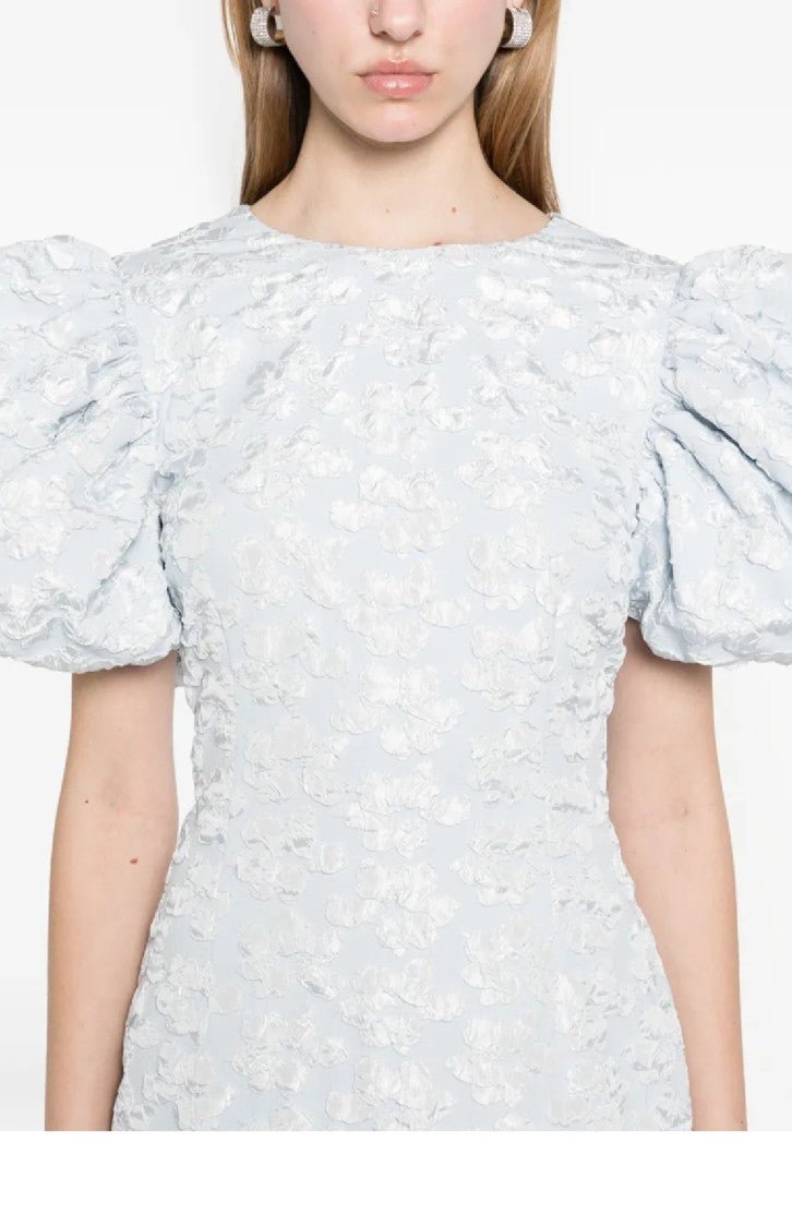 Rotate Jacquard Midi Puffy Dress